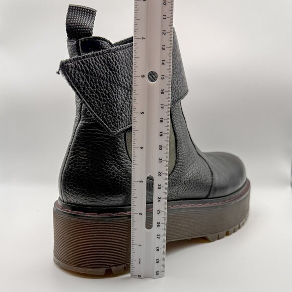 Erika Cavallini Semicouture Black Leather Platform Lug Sole Ankle Boots (RARE) - Picture 2 of 11